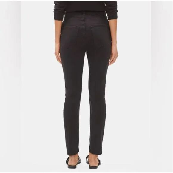 Eileen Fisher Black Straight Jeans Size 2 Organic Cotton Stretch Minimalist - Picture 2 of 7